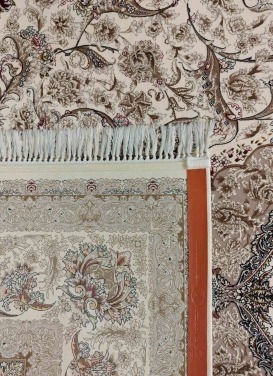 فرش (22009) اکریلیک - 10 رنگ - 1200 شانه - کرم - تراکم 3600