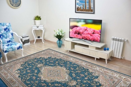 فرش (45001) اکریلیک 8 رنگ 1500 شانه آبی تیره