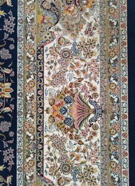 فرش (45002) اکریلیک - 8 رنگ - 1500 شانه - آبی تیره - تراکم 4500