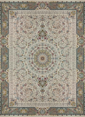 فرش (55006) اکریلیک - 8 رنگ - 1500 شانه - کرم - تراکم 4500